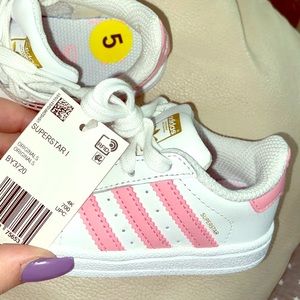 New with tags pink and gold toddler adidas sz 5